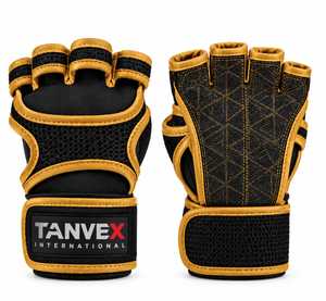 Gants de sport TANVEX INTERNATIONAL en PU à demi-doigts, respirants en maille, avec sangle de poignet réglable, pour musculation et fitness, unisexe - Product Image 4
