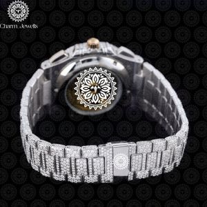 Charm_Jewells Luxury Stainless Steel Watch 42mm Analog Quartz <b>Chronograph</b> Men's Fashion Bracelet Folding Clasp - Product Image 3