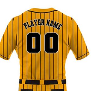 ชุดเครื่องแบบทีมเบสบอลสำหรับผู้ชายชุดเครื่องแบบกีฬาเบสบอลระบายอากาศสีเหลืองและสีดำแขนสั้นตามสั่ง - Product Image 6