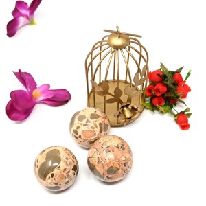 Sphères de cristal d'aragonite marron de haute qualité boules de pierres précieuses d'obsidienne de flocon de neige poli naturel Type d'agate de guérison à vendre - Product Image 6