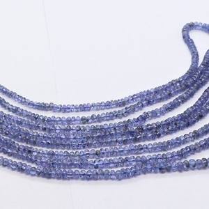 Perles rondes lisses en Tanzanite naturelle 2,5-4 mm, perles de pierre précieuse Tanzanite, brin de 15 pouces, perles rondes simples pour la création de bijoux - Product Image 5