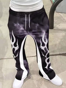 Flared <b>Pants</b> Men Loose 3D Print Trousers Casual Sweatpants Mid Waist Sporty Female Clothes Streetwear Hip Hop Vintage <b>Pants</b> - Product Image 5