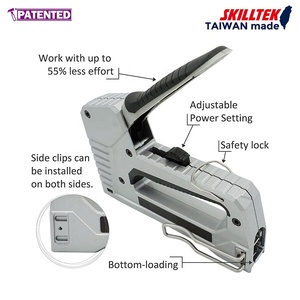 6-in-1 Effort-Saving Aluminum <b>Staple</b> Gun for Fine/Flat Wire, U-Shape <b>Staples</b>, and 15mm Brad Nails - Professional Manual Tacker - Product Image 2