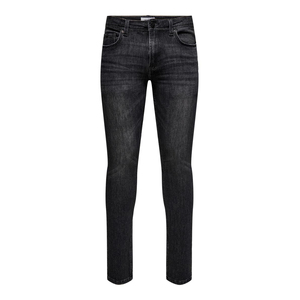 Jean en denim gris de luxe pour homme, coupe slim extensible à taille étroite, avec braguette zippée, en coton, pour usage décontracté, avec option OEM économique - Product Image 2
