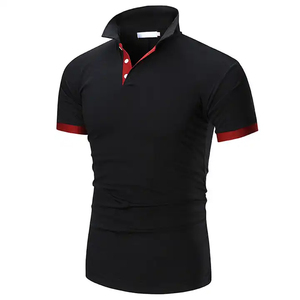 <b>White</b> Short Sleeve <b>Polo</b> T Shirt Men Solid Color Contrast Trim Custom Logo Uniform Tee Casual Golf Wear - Product Image 1