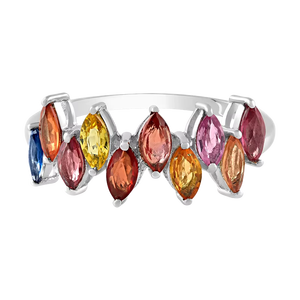 Anillo de Zafiros Múltiples en Plata de Ley 92.5 KLSR-11298 - Product Image 1