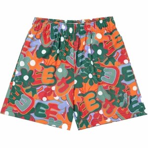 Shorts décontractés pour hommes, noir et blanc, à séchage rapide, taille élastique, mi-haute, en mélange de coton, avec logo frontal, style boardshorts - Product Image 3