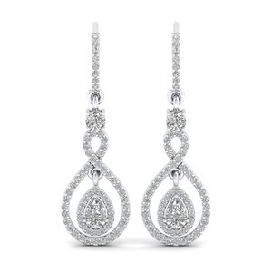 REYES Pendientes de Diamantes Cultivados en Laboratorio HPHT CVD de Plata de Ley 925, Alta Calidad, Chapados en Oro Blanco de 14K, Joyería Fina - Product Image 2