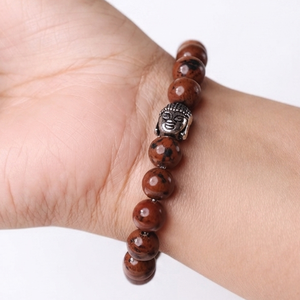 Pulsera de Obsidiana Caoba de Alta Calidad con Cuentas de Buda, Regalo Romántico, Joyería de Moda con Encanto para Hombres y Mujeres, Meditación Energética - Product Image 6
