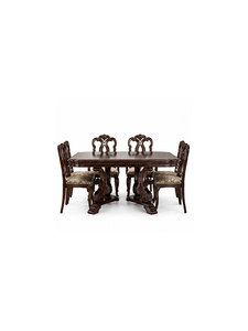 Traditional Wooden Rectangle Dining Table Set with <b>6</b> <b>Chairs</b> Antique Design Stable Base Home Furniture - Product Image 1