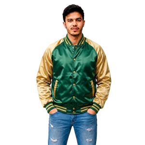 Veste universitaire en satin personnalisée pour homme, style streetwear, avec broderie, fabrication OEM, vente en gros de vêtements en marque privée - Product Image 5