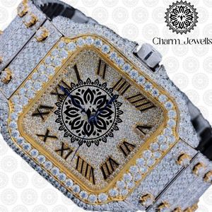 นาฬิกาข้อมือ Charm Luxury Square ระบบจักรกล ขนาด 40 มม. สายสแตนเลส หน้าปัดอนาล็อกประดับเพชร ปุ่มกดแบบซ่อน ตัวล็อคแบบอัตโนมัติ แสดงวันที่ - Product Image 4