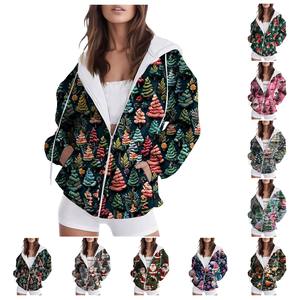 Sweat-shirts à capuche pour femmes de qualité supérieure, coupe courte, en molleton d'été, avec logo sur le devant, 100% coton, doublure en coton, manches longues, séchage rapide - Product Image 3