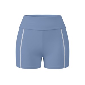 Shorts Deportivos de Cintura Alta para Mujer, Color Sólido, Tejidos, para Yoga, Ejercicio, Fitness, Cintura Elástica, Transpirables, Spandex, Poliéster - Product Image 1
