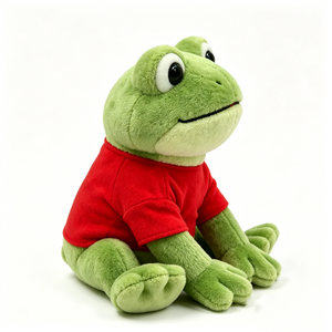 Peluche de rana, rana verde de peluche, peluche de rana con camisa roja, muñeco de peluche de rana sentado - Product Image 3