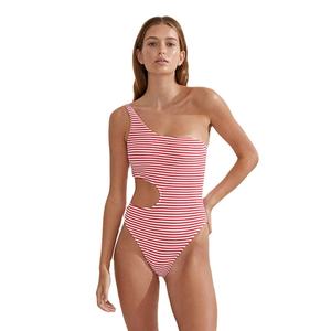 Trajes de Baño Personalizados de Alta Calidad con Diseño de un Solo Hombro, Sublimados, a la Moda, Ajustados, para Mujer - Product Image 5