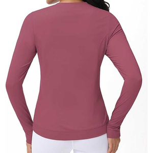 Long Sleeve Fashionable Four-way Stretch <b>Yoga</b> <b>T</b>-<b>Shirts</b> Quick Dry Comfortable Women's Compression Fitness Gym Tops - Product Image 5