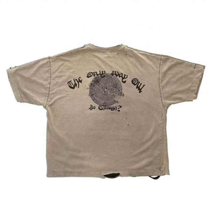 Le seul moyen de sortir de la situation est un t-shirt en coton imprimé pour homme, décontracté, à manches courtes, coupe classique, avec logo au dos, en jersey tricoté, col rond - Product Image 1