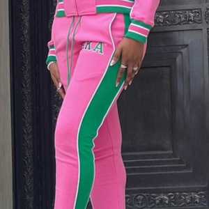 กางเกงวอร์ม AKA Air Tech Fleece สีชมพูเขียว สำหรับผู้หญิง กางเกงจ็อกเกอร์ กางเกงวอร์มสำหรับออกกำลังกาย คุณภาพพรีเมียม สวมใส่สบาย - Product Image 6