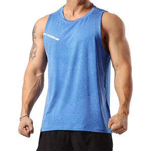 Chaleco Deportivo Premium de Punto para Gimnasio, Ropa Deportiva Casual, Hombros Anchos, Transpirable, Color Sólido, Sin Mangas, para Correr, para Hombre, Venta al Por Mayor - Product Image 3
