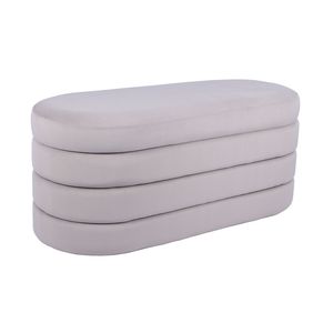 Panca Ottomana in Velluto Taupe con Contenitore - Sgabelli e Pouf Eleganti - Product Image 5