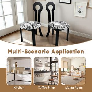 Set di 2 Sedie da Pranzo per Arredamento Casa, Rivestite in Lino, in Legno Massello con Cuscino Bianco - Caratteristiche Distintive - Product Image 2
