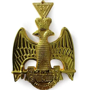 Écusson maçonnique en métal plaqué or avec gravure, motif aigle, pour uniforme, cadeau ou décoration - Product Image 3
