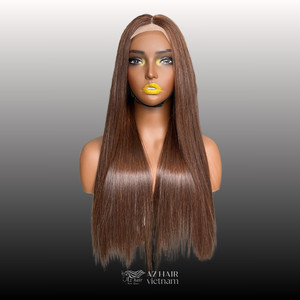 วิกผมดิบจากเวียดนามมีความยาวสีน้ำตาลธรรมชาติลูกไม้สวิสยาว2x6 4x4 - Product Image 1