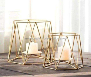 AK Laiton Vente à Chaud Décoratif De Luxe Fil Métallique Photophore Bougeoir Décoration de La Maison Salon - Product Image 1