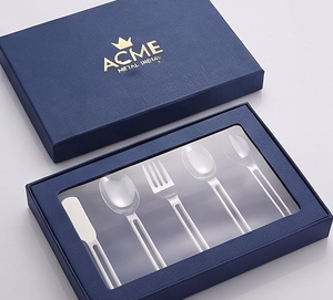 Elegante juego de cucharas de acero inoxidable con anillos plateados, acabado espejo, perfecto para cenas elegantes y bodas. - Product Image 4