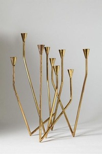 Set of 2 Sculptural Brass Cylinder <b>Glass</b> <b>Hurricane</b> <b>Candle</b> <b>Holders</b> Heat Resistant Home Decor - Product Image 3