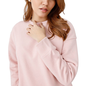 Pull en coton épais à col ras du cou, imprimé léopard, avec logo frontal et épaules tombantes, personnalisable, pour femme, collection 2025 – Vente en gros - Product Image 2