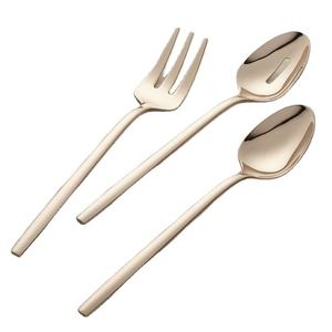 Venta caliente clásica para platos de hotel familiar mango de cubiertos de seguridad con estante de hierro juegos de cubiertos de acero inoxidable - Product Image 1