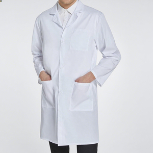 Blouse de laboratoire pour homme en coton et polyester blanc, uniforme d'hôpital, manches longues, tissu tissé avec poches, pour usage médical, de qualité supérieure - Product Image 3