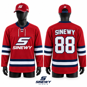 เสื้อฮอกกี้น้ำแข็ง SINEWY สำหรับผู้ชาย สีดำลายเหลือง แขนยาว คอวี ระบายอากาศได้ดี ซับเหงื่อ ผลิตจากผ้าฝ้ายผสมใยไผ่ - Product Image 4