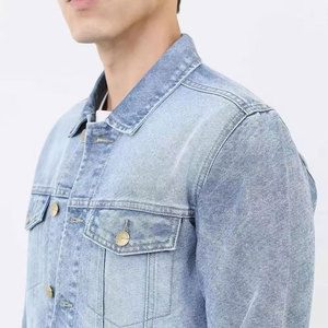 Men's <b>Light</b> Blue Denim Jacket Turn-down Collar Button Closure Casual Regular Fit Spring Wear - Product Image 6