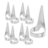 Ensemble de 5 outils professionnels de séparation de cheveux en acier inoxydable, anneaux séparateurs de cheveux droits et courbés avec poignée confortable pour