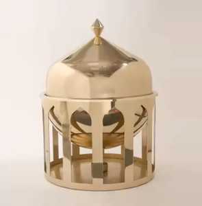 Recipiente para Calentar Comida de Acero Inoxidable Dorado con Soporte Recortado y Tapa Abombada, para Buffet de Restaurante, Vajilla - Product Image 1