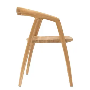 Silla de Comedor Moderna de Madera de Teca con Cojín Confortable, Muebles Elegantes para Restaurante, Hotel y Cafetería, Directo de Fábrica - Product Image 3