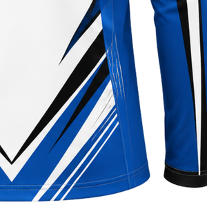 Veste de sport bleu roi et blanc à col zippé, manches longues, pour entraînement athlétique, course à pied, performance d'équipe, vêtements de sport - Product Image 6
