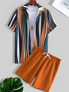 Conjunto Deportivo Personalizado con Logotipo para Hombre, Ropa Deportiva Informal de Dos Piezas, Camiseta y Pantalones Cortos de Color Sólido, Talla XL para Verano - Product Image 2