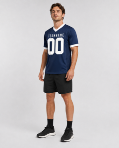 Chaleco de Rugby Unisex Azul Marino Personalizado, Sin Mangas, Cuello en V, Nombre y Número Personalizados, Transpirable, de Secado Rápido, Antibacteriano, 100% Deportivo - Product Image 4