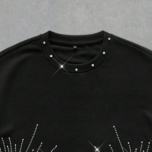 T-shirts en coton légers et personnalisés avec strass, haute qualité, mode estivale, designs respirants, streetwear - Product Image 3