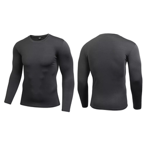 TRENDION APPARELS Men's <b>Black</b> Long Sleeve <b>Compression</b> <b>Shirt</b> Breathable Spandex/Polyester Skinny Fit Pullover Athletic Gym Wear - Product Image 3