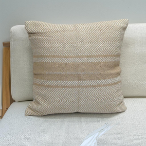 Boho Inspired Woven <b>Cushion</b> <b>Cover</b> Handmade Squarre <b>Black</b> Striped Woven Pillow Cases for Indoor Decor - Product Image 4