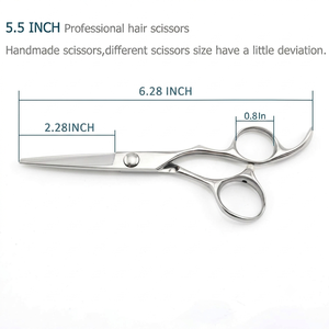 NYBL-55 5.5inch Straight <b>Left</b>-<b>handed</b> <b>Scissors</b> JAPAN 440C Sharp 58-59HRC Hardness Stainless Steel Handle Barber Shears Hair 28 - Product Image 2
