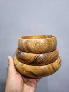 Curio Craft Handmade Round Wooden Candle Dough Bowl | Natural Wood Candle Vessel & Jar for Soy Wax Candle Making - Product Image 1