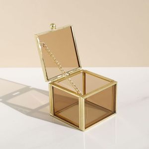 Customized Glass Partition Storage Box With Metal Frame For Jewelry Organizers And Decorative Use - Product Image 2