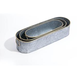 Maceta Ovalada de Hierro Galvanizado, la Más Vendida, para Decoración Interior y Exterior, Venta al por Mayor - Product Image 1