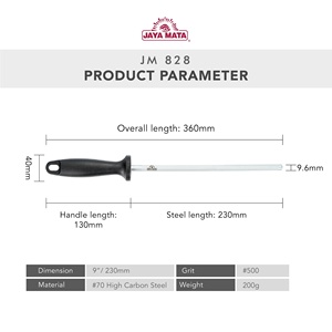Varilla Magnética para Afilar Cuchillos de 9 Pulgadas # Herramienta de Afilado de Acero con Alto Contenido de Carbono, Grano 500, JM828, Barra de Afilado Magnética de 230 mm, Profesional - Product Image 2